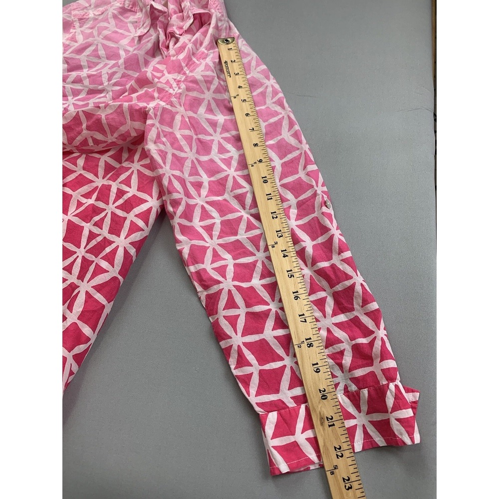 Chicos Womens Shirt 3 XL Pink Beachy Preppy Ombre Travel Cruise Summer - Picture 8 of 9